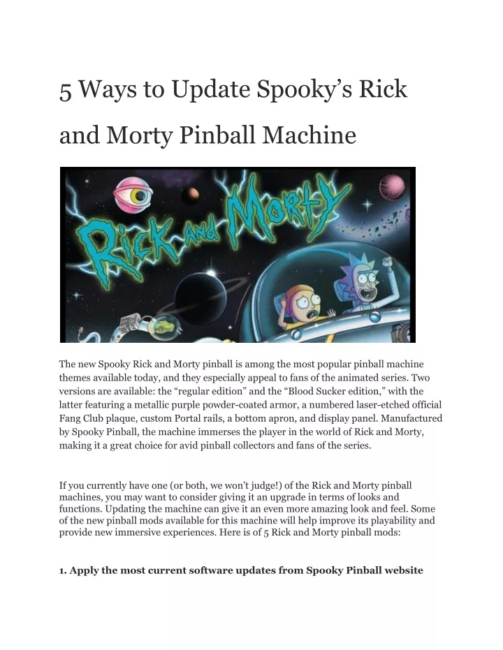 5 ways to update spooky s rick