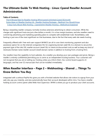 the ultimate guide to web hosting linux cpanel
