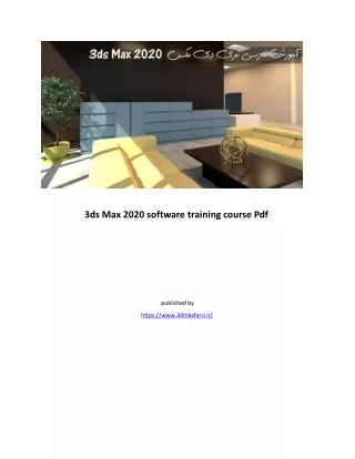 Learning 3ds Max 2020 software training course Pdf