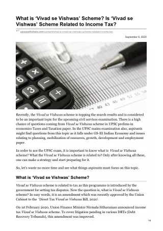 what is vivad se vishwas scheme is vivad