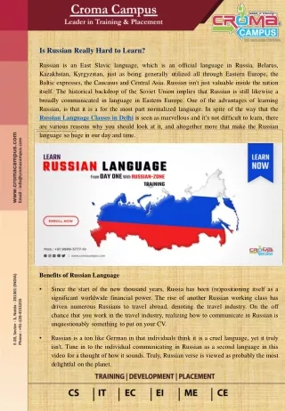 Russian Language Classes in Delhi