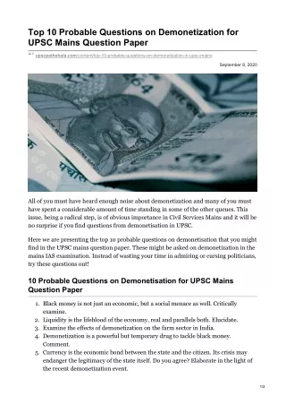 top 10 probable questions on demonetization