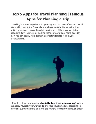 top 5 apps for travel planning famous apps