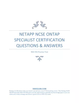 netapp ncse ontap specialist certification