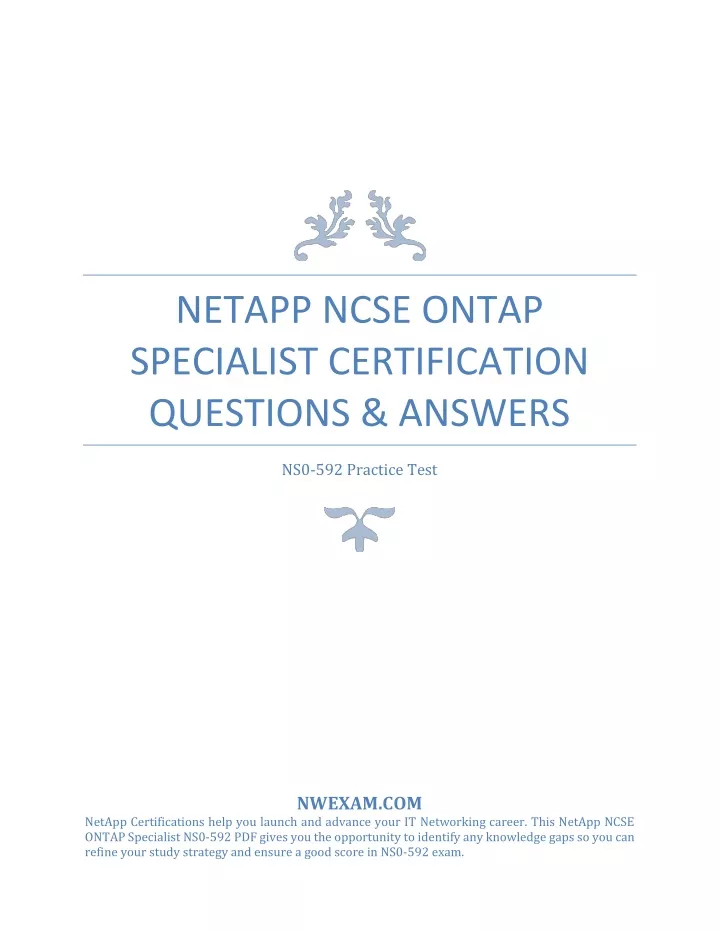netapp ncse ontap specialist certification
