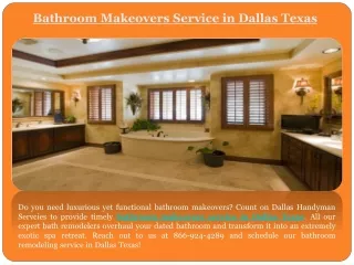 Bathroom Makeovers Service in Dallas Texas