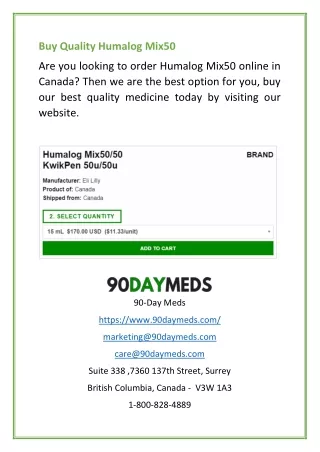 buy quality humalog mix50