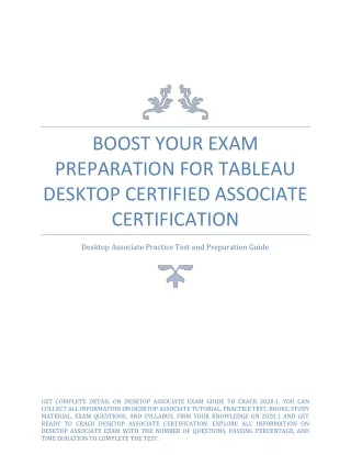 Boost Your Exam Preparation for Tableau Desktop Certified Associate Certification