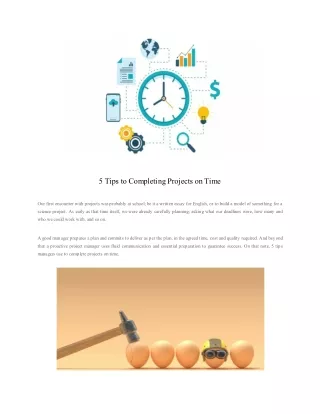 5 tips to completing projects on time