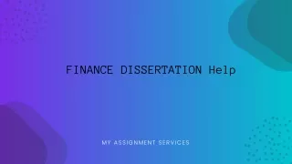 FINANCE DISSERTATION Help