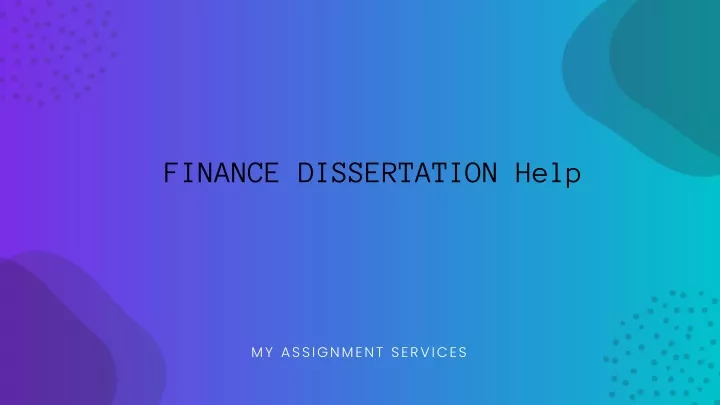 finance dissertation help