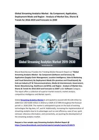 global streaming analytics market by component