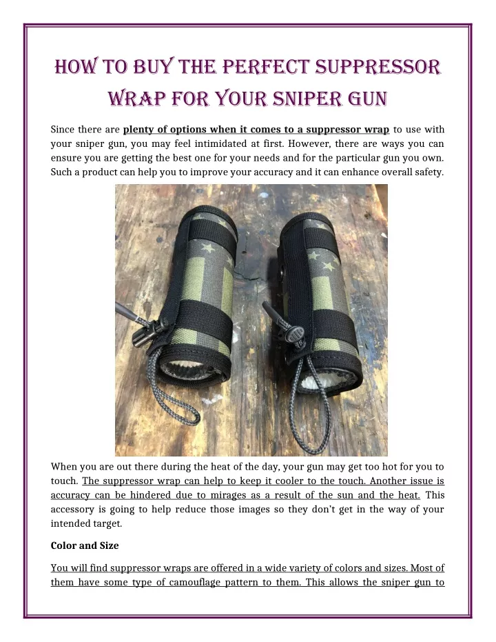 how to buy the perfect suppressor wrap for your