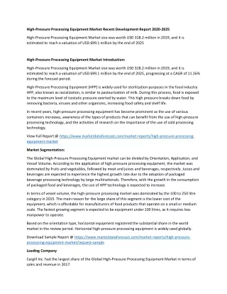 PPT - Global Research Analysis on the High-Pressure Processing ...