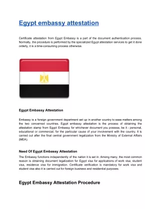 Egypt embassy attestation
