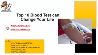 Top 10 Blood Test can Change Your Life 