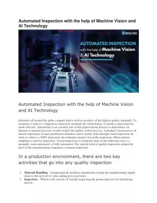 automated inspection with the help of machine