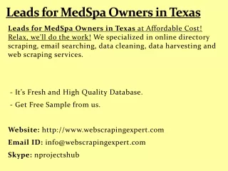 leads for medspa owners in texas