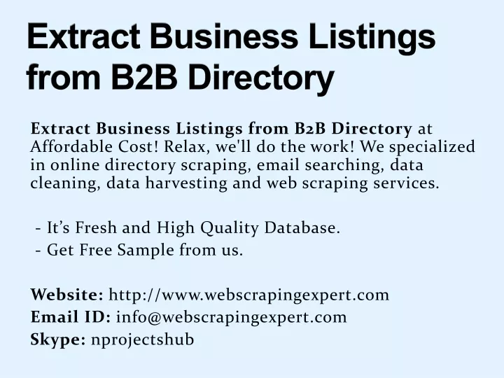 extract business listings from b2b directory