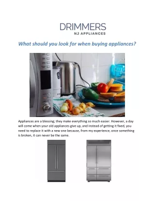 What should you look for when buying appliances?