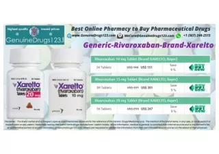 Generic #Rivaroxaban #Xarelto 10 mg, 15 mg & 20 mg Tablets Medication - #GenuineDrugs123