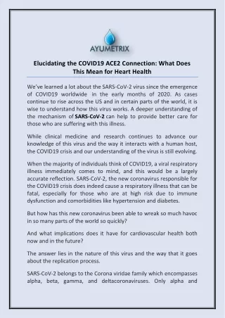 elucidating the covid19 ace2 connection what does