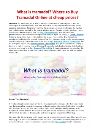 what is tramadol where to buy tramadol online