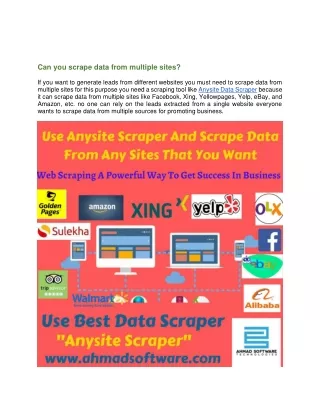 can you scrape data from multiple sites