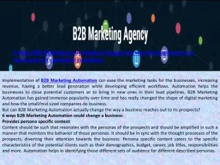 6 Ways B2B Marketing Automation changes the way the businesses can reach out to its potential customers