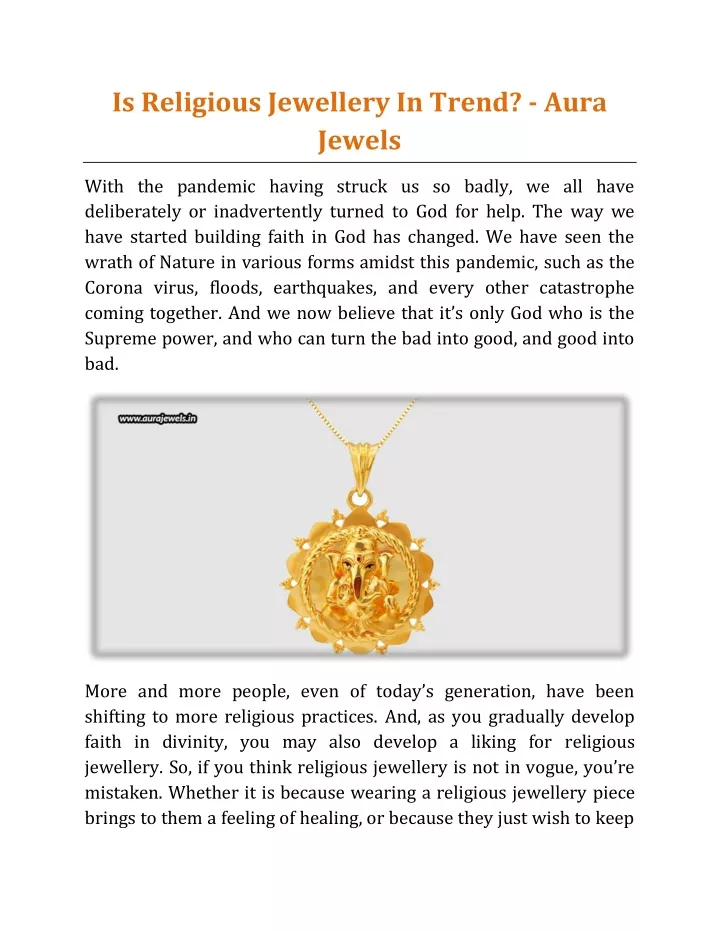is religious jewellery in trend aura jewels