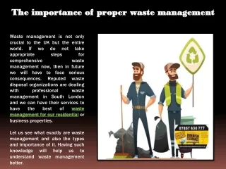 The importance of proper waste management