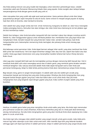 9 Signs You Sell joker tembak ikan for a Living