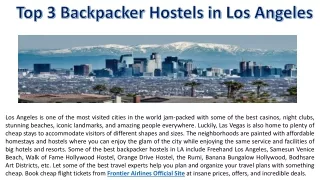 Top 3 Backpacker Hostels in Los Angeles