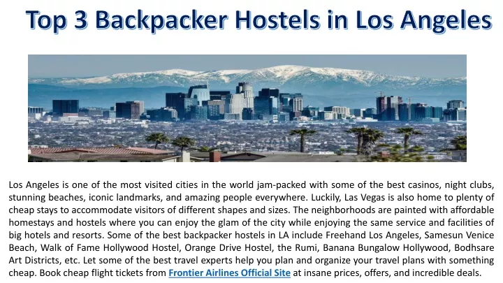 top 3 backpacker hostels in los angeles