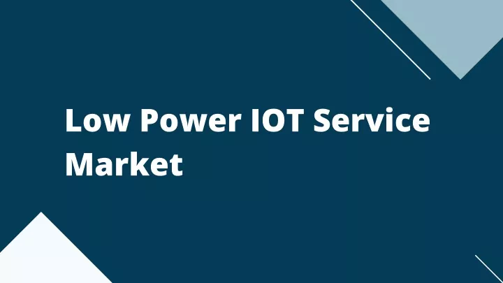 low power iot service market