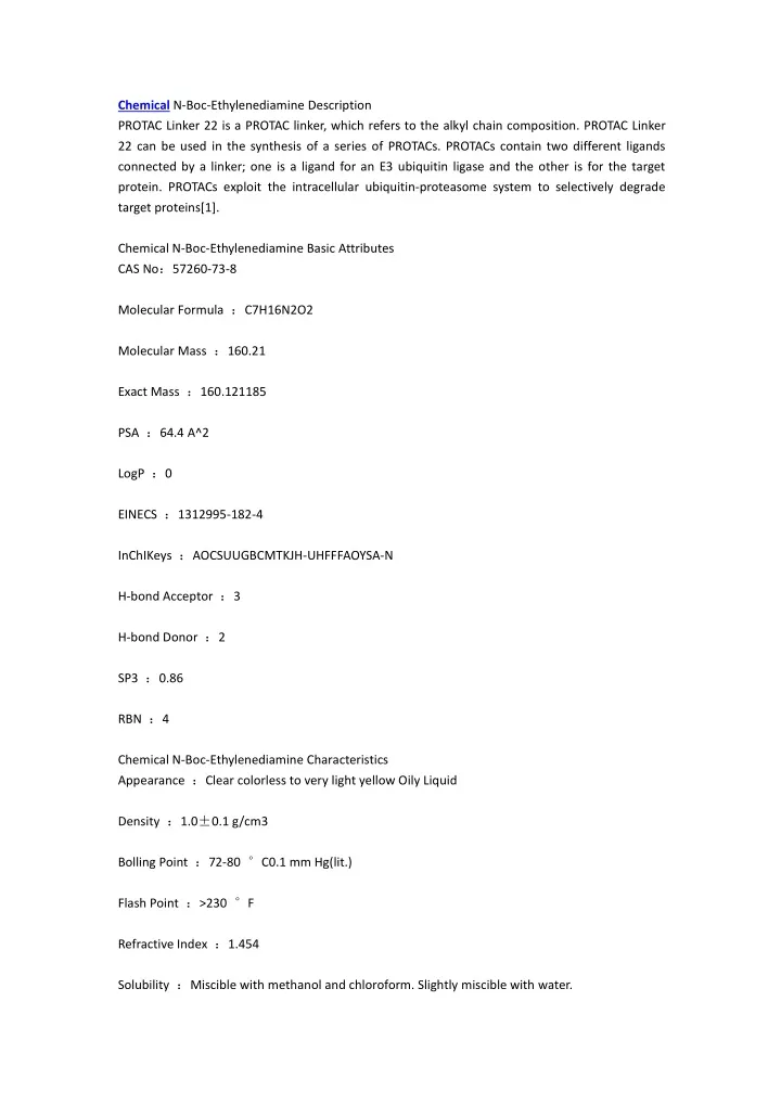 chemical n boc ethylenediamine description protac