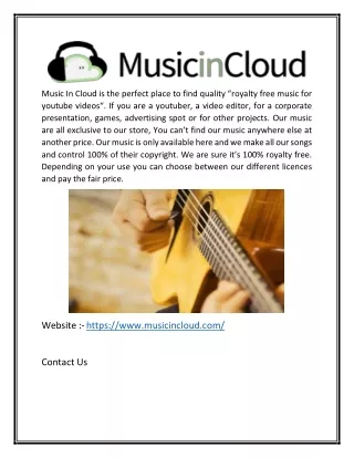 Royalty Free Music For Videos | Musicincloud.com