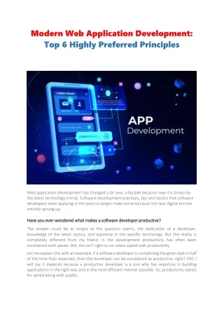 modern web application development top 6 highly