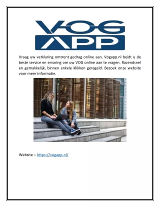 Vraag uw VOG Digitaal aan | Vogapp.nl