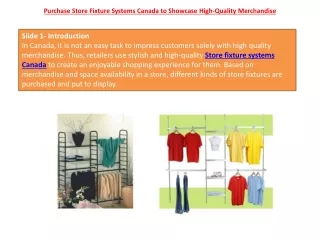 Purchase Store Fixture Systems Canada to Showcase High-Quality Merchandise