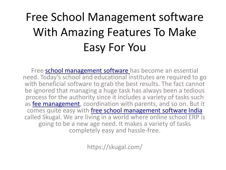 free school management software with amazing features to make easy for you