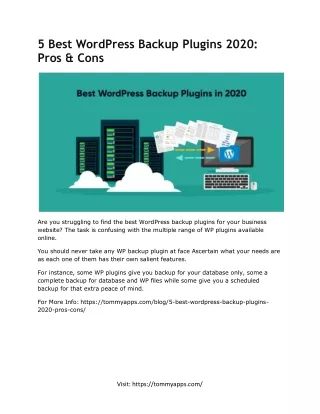 5 best wordpress backup plugins 2020 pros cons
