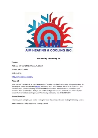 Aim Heating and Cooling Inc.