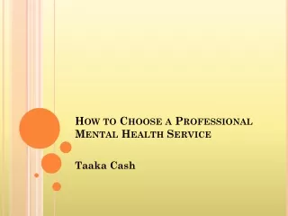 Taaka Cash - Which mental health professional is right for me?