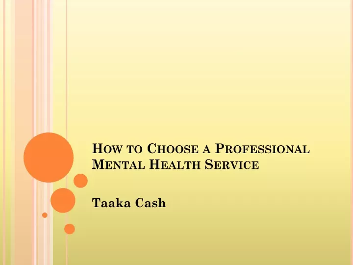 how to choose a professional mental health service