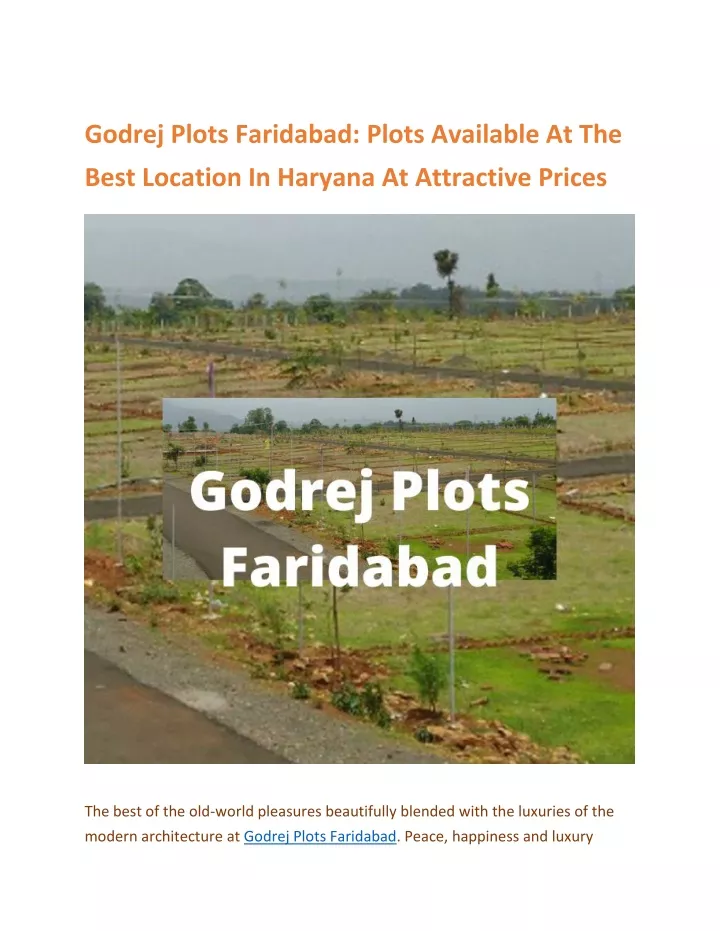 godrej plots faridabad plots available at the
