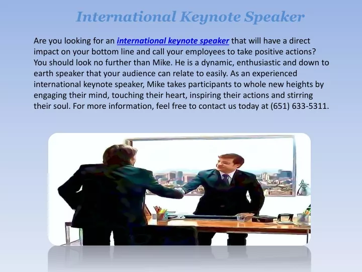 international keynote speaker