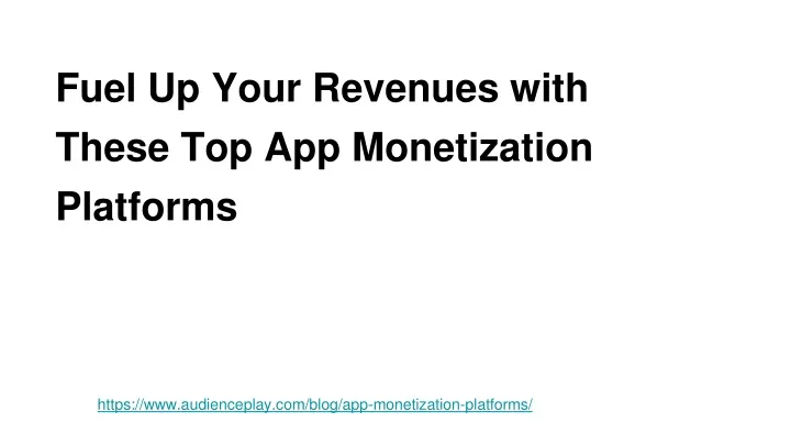 fuel up your revenues with these