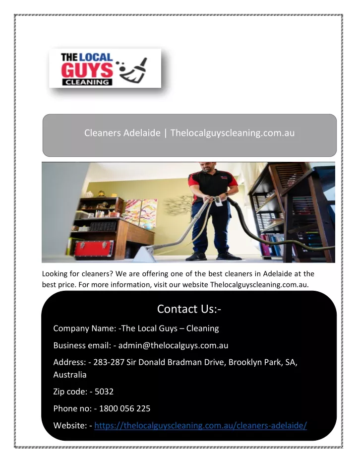 cleaners adelaide thelocalguyscleaning com au