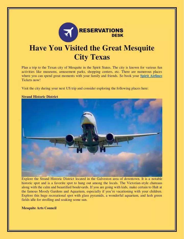 have you visited the great mesquite city texas